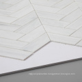 White Chevron Stained Glass Backsplash Mosaic Tile